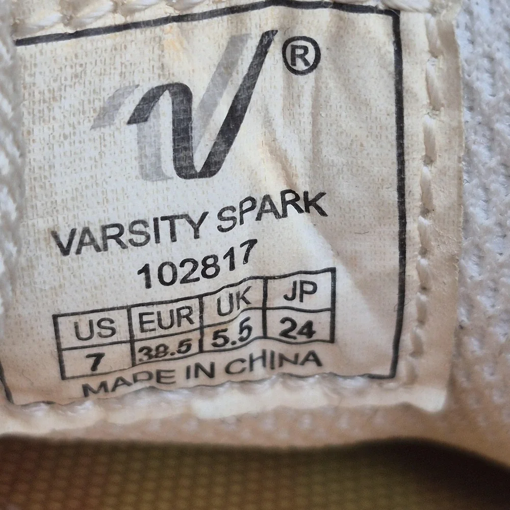 Varsity Spark Shoes Womens Size 7 White Mesh Cheerleading Sneakers 102817